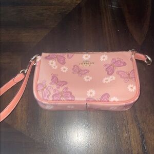 Coach Pink Butterfly Wristlet